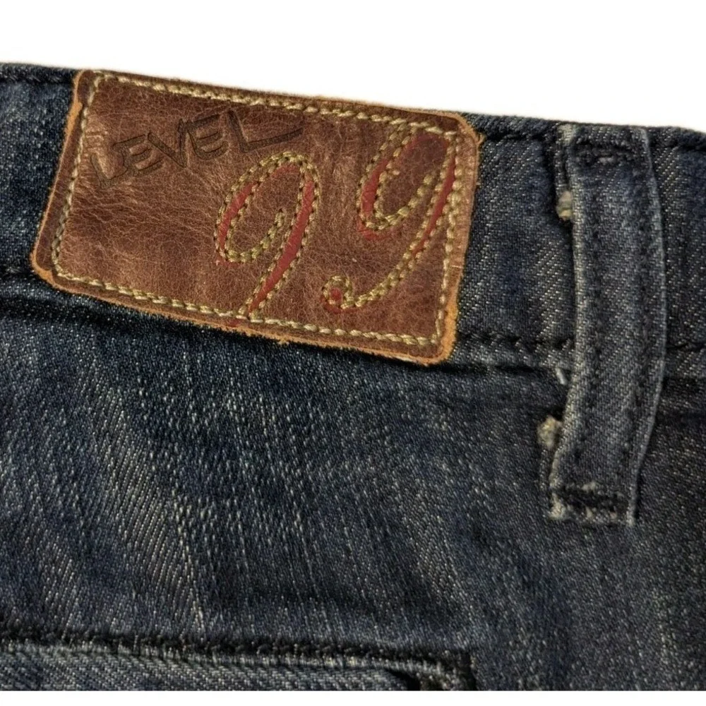 Anthropologie Level Ninety Nine Women's 8 Blue Jean Cuffed Shorts Low‎ Rise Y2K - Picture 7 of 10